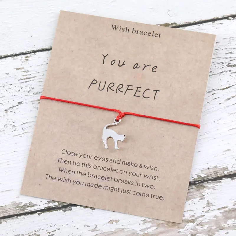 

You Are Purrfect Cat Wish Bracelet Animal Cat Bracelet Lovely Cute Cat Best Wishes Cat Jewellery for Men Women Cat Lover Gift