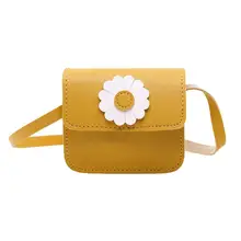 Сумка-мессенджер с цветочным рисунком для маленьких девочек, детские кошельки для монет, сумка на плечо, крошечные сумочки через плечо, аппликации из хризантемы, разные цвета на выбор