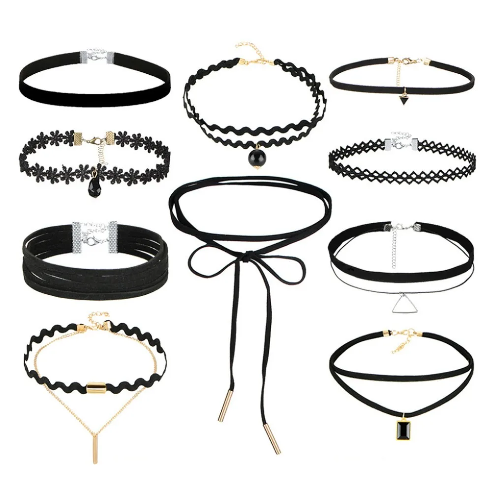 

New Women Chic Korean Style Multi-Types Clavicle Choker Set Necklace Female Party Daily Accessories Fashion Charming Rope Chain