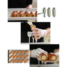 10 шт. спиральный круассан, хлеб трубчатая форма, антипригарная форма для выпечки, принадлежности для выпечки, датская трубка, кондитерские изделия из нержавеющей стали, печенье на десерт, форма