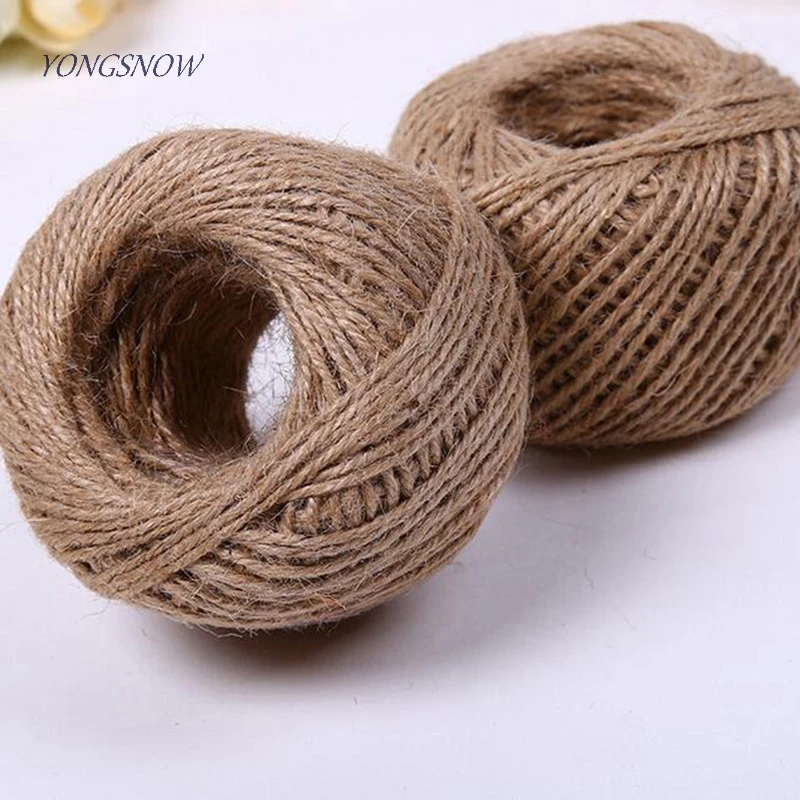 30meters Natural Burlap Hessian Jute Twine Cord Hemp Rope String Rustic Wrap Gift Packing String Wedding Party Decoration Favors