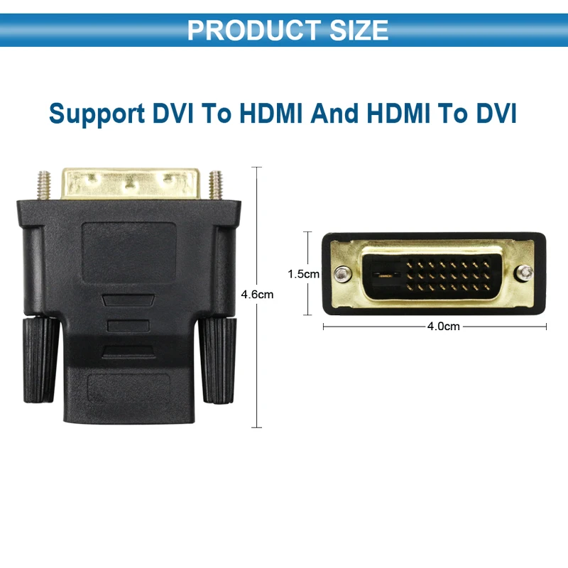 DVI 24+ 1 к HDMI адаптер Кабели 24 К позолоченный штекер для женщин Кабель HDMI-DVI конвертер 1080P для HDTV проектор монитор