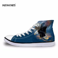 INSTANTARTS/европейские размеры 37-45; Мужская обувь из Вулканизированной Ткани; крутая парусиновая обувь с 3D-принтом «Животное орел» и «сова»; классические мужские кроссовки на плоской подошве