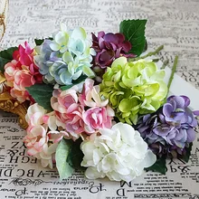 1 комплект Искусственные цветы дешевые для дома Свадебные год Рождество украшения интимные аксессуары diy шёлковая Гортензия многоцветный