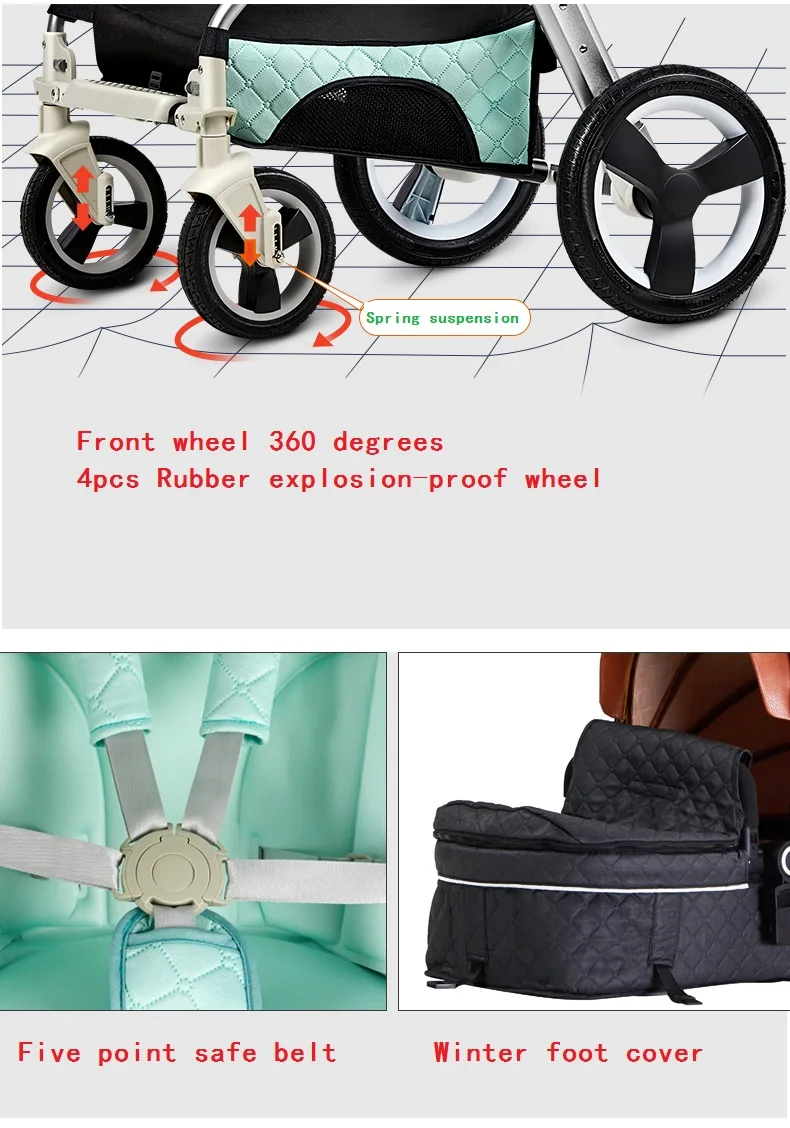 Baby Stroller High Landscape Carriage 2018 New 2 in 1 Pram Similar to Aulon