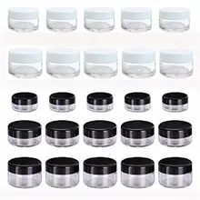 50 шт 3 г/5 г/10 г/15 г/20 г пластиковая банка для косметики коробка для макияжа хранение для принадлежностей для дизайна ногтей горшок контейнер прозрачный образец лосьон бутылки с кремом для лица