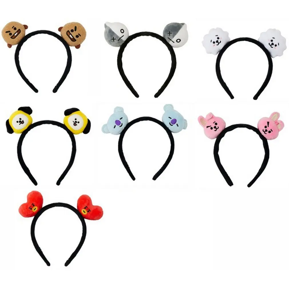 

BT21 Portable Mini Elastic Hair Band Cartoon Headband Bangtan Boys Fans Hair Band Plush Hair Accessories For Kids