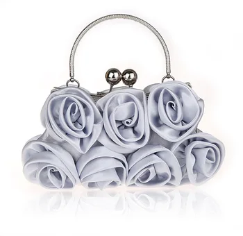 

Elegant Women Flower Handmade Bag Exquisite Socialite Cosmetic Bag Bridal Wedding Party Bags Japan Korean Style Solid Makeup Bag