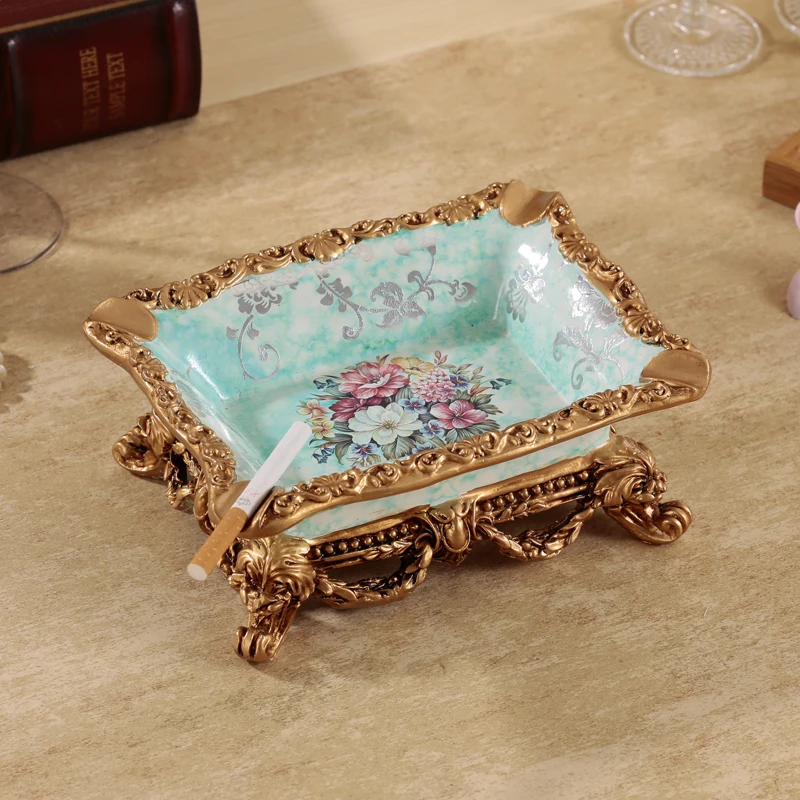 ^Cheap The living room decoration Home Furnishing high-end European resin ashtray ashtray Decor retro pastoral character size