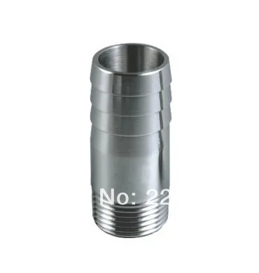 

Free shipping SS304 Stainless Steel 1" Male Thread Pipe Fitting x 30MM OD Barb Hose Tail Connector 10pcs/lot