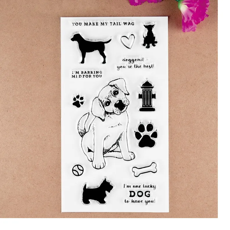 Cute Dog Transparent Clear Silicone Stamps for DIY Scrapbooking/Card