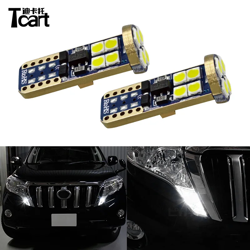 Tcart Canbus T10 W5W для Toyota land cruiser prado 150 2014 2015 2018 Автомобильные светодиодные лампы