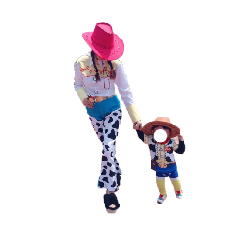 

Free shipping Toy Story jessie Tracy cosplay costume set Halloween Fancy for adults/chilren