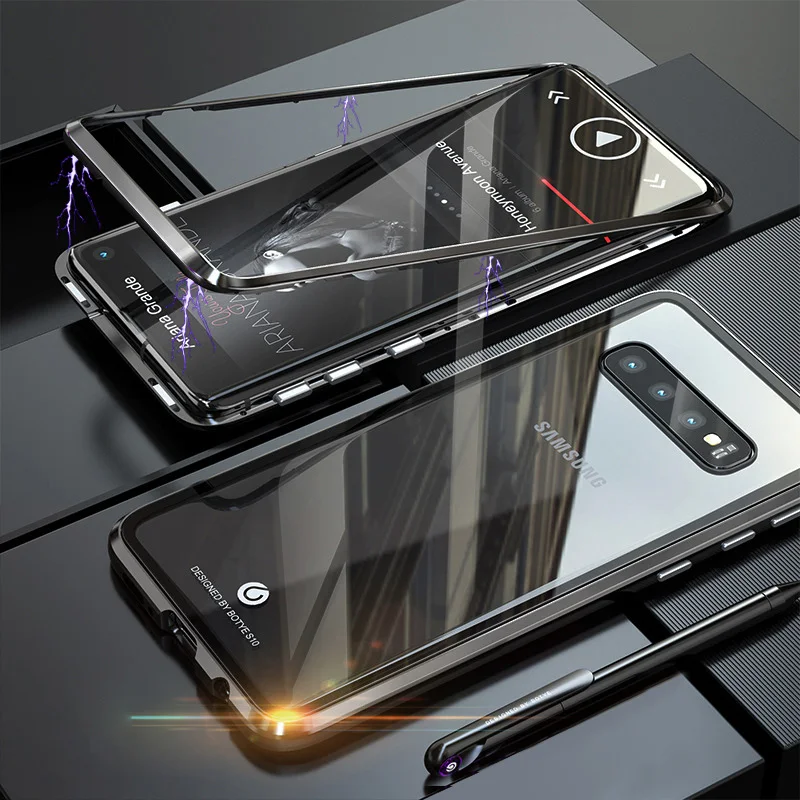360 магнитный адсорбционный защитный чехол для Sumsung Galaxy S10 Plus металлическая задняя