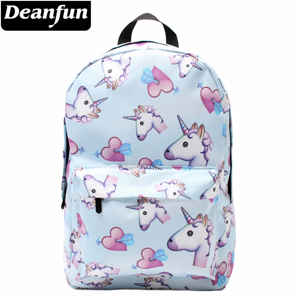 Скидка Deanfun 3D печать рюкзаки сердце Единорог милая сумка на плечо для девочек школьная 80015