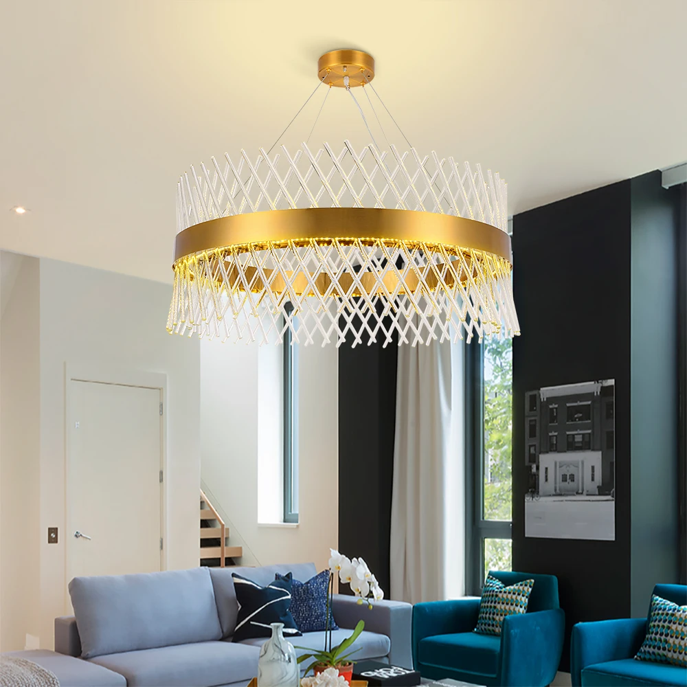 Люстра для зала Простая Современная атмосфера Креативный светодиодный скандинавский хрустальный светильник стиль гостиная лампа спальня