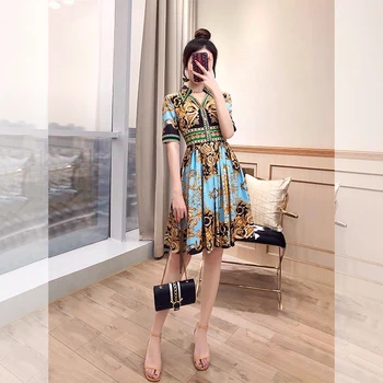 

2019 Dress Sexy Celebrity Short Diamonds Beading Short Print Women Turn-Down Collar Night Club Body con Party Dresses Wholesale