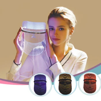 

LED Light Photon Face Neck Mask Rejuvenation Skin Therapy Wrinkles 3 Colors