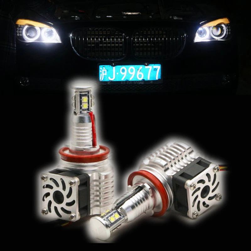 

Easy heat-releasing with fans 2300LM Extremly bright canbus H8 led bulb for BMW E91 touring Face lifted (328i,328xi) angel eyes