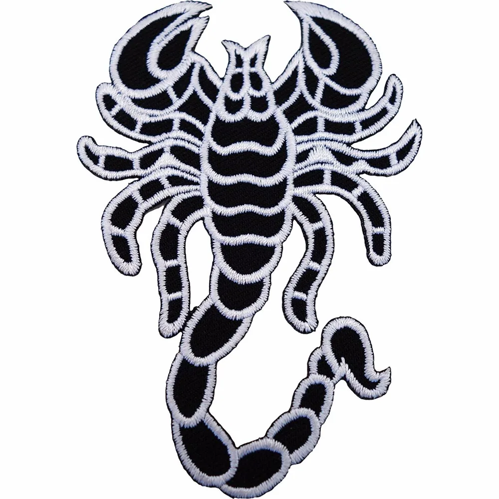 

Scorpion Biker Patch Embroidered Iron On Patches Fabric Sewing On Applique for Jacket Clothes Badge DIY Apparel