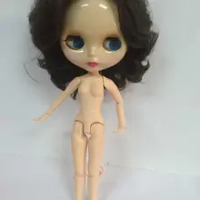 Совместное тела телесного цвета Блит куклы, черные волосы завод кукла подходит для DIY Изменить BJD игрушка для Обувь для девочек