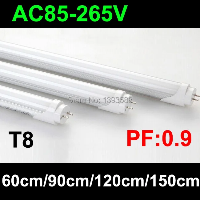 

PF 0.9 t8 led tube 600mm 10W 900mm 15W 1200mm 20W 1500mm 25w AC110V 220V 230V 240V 85V-265V 2835SMDled fluorescent tube