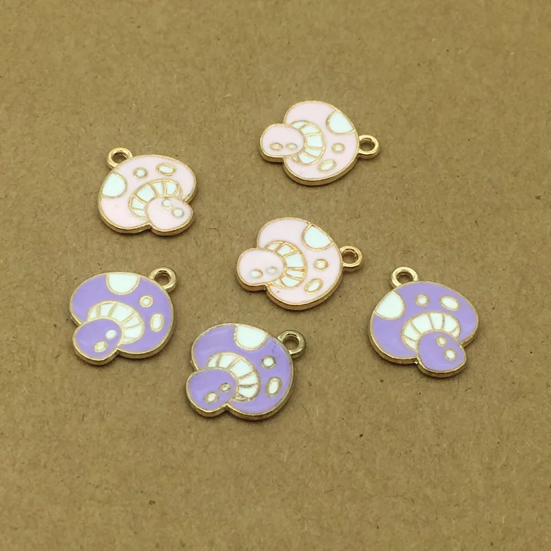 10pcs 15X18mm Fashion zinc Alloy enamel mushroom charms, metal mushroom