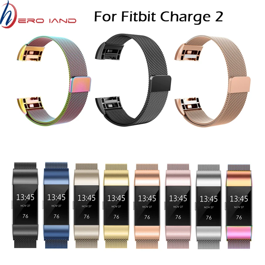 Stainless Steel Milanese Loop Band for Fitbit Charge 2