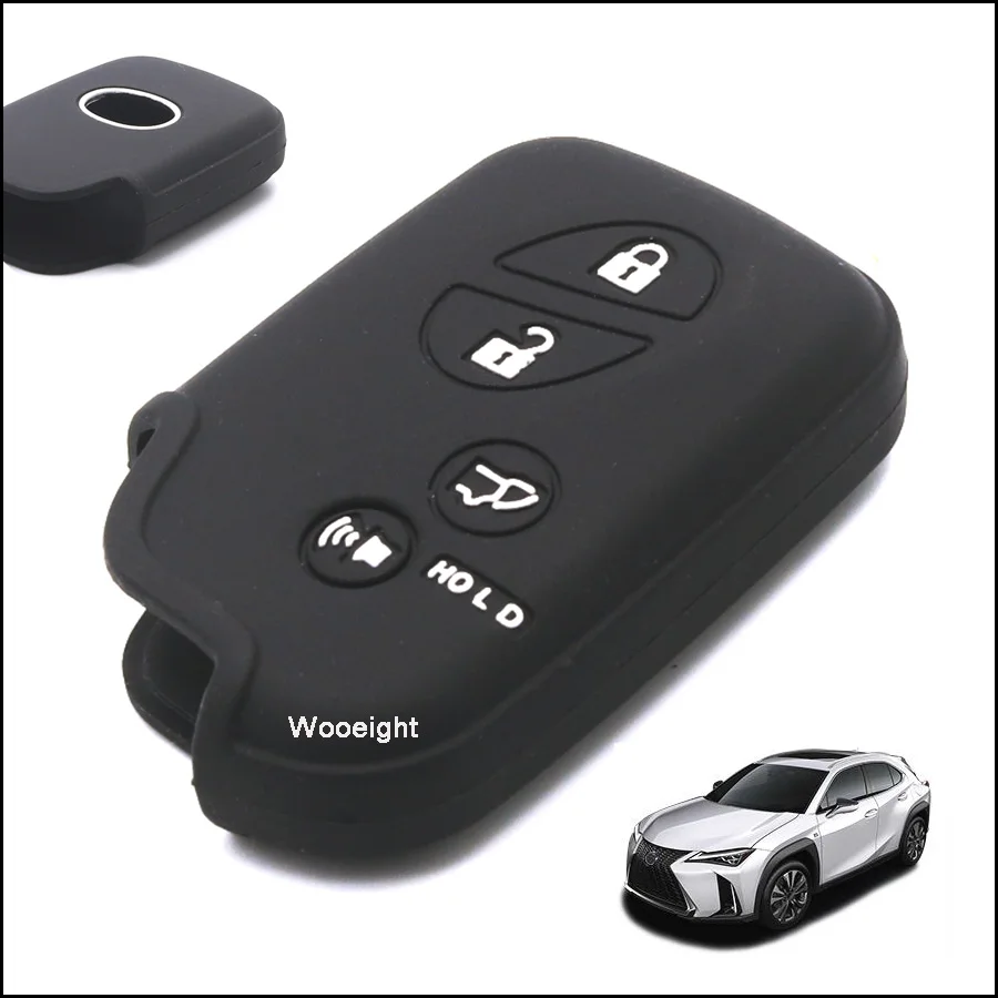 Wooeight 4 Buttons Remote Silicone Rubber Key Fob Cover Case Shell Holder Protector For LEXUS ES350 GS IS LS LX RX CT HS GX460 (2)