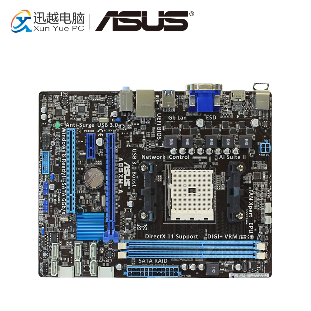 

Asus A85XM-A Desktop Motherboard A85X Socket FM2 DDR3 32G SATA3 USB3.0 Micro ATX