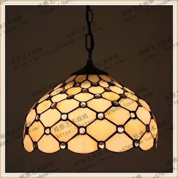 

Tiffany Stained Glass Blue Ceiling Glass Lamps Mediterranean Style 20/30/40/50/60cm with E27 LED Chain Pendant Light Luminarias