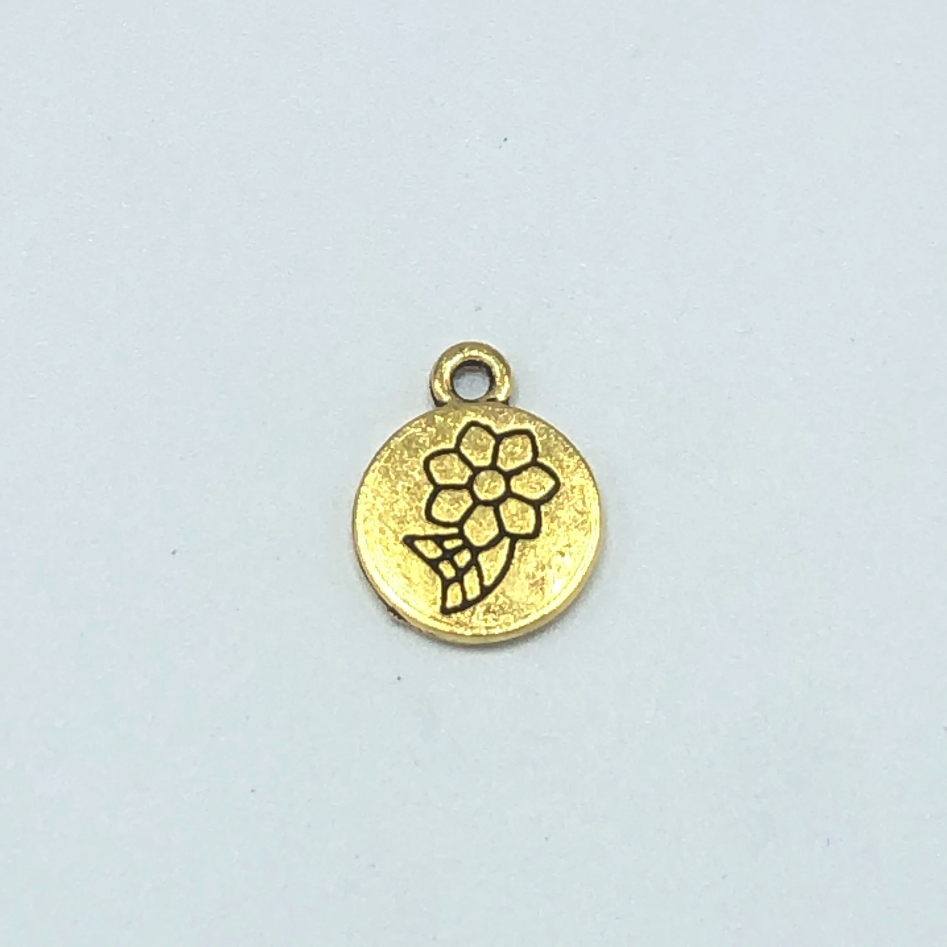 

JUNKANG 30pcs 12*15mm Popular European and American Round Flower Pendant DIY Handmade Bracelet Necklace Jewelry Accessory Access