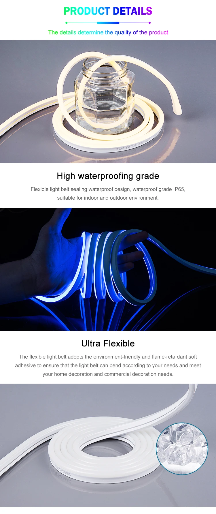 New produce outdoor decoration SMD 2835 220v IP65 waterproof led neon flex light