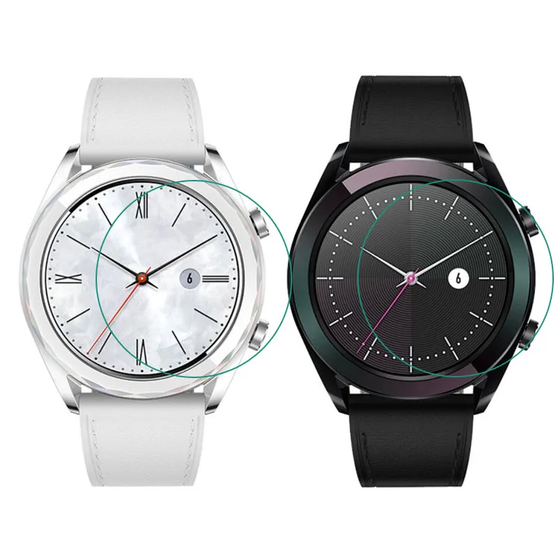 

Tempered Glass Clear Protective Film Guard For Huawei Watch GT Elegent Smartwatch Toughened Display Full Screen Protector Cover