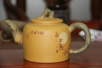 

The real yixing teapot purple clay teapot Famous fruits all hand undressed ore section of the mud Pot of 360 ml