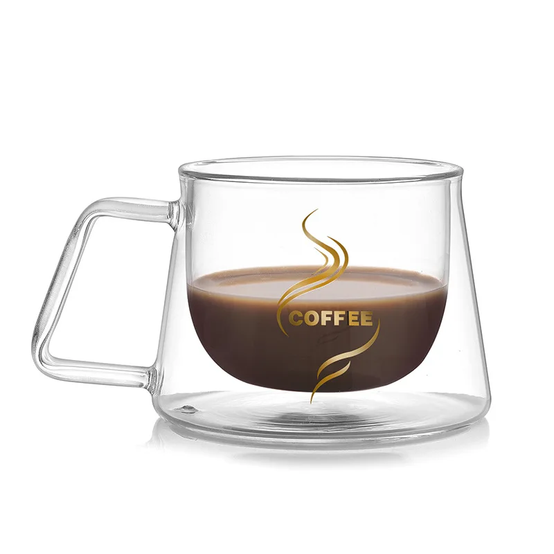 

200ML Double Layers Glass Mug High Quality Office Home Table Cups Heat Insulation Tea Milk Coffee Mugs Table Hot Mug Drinkware