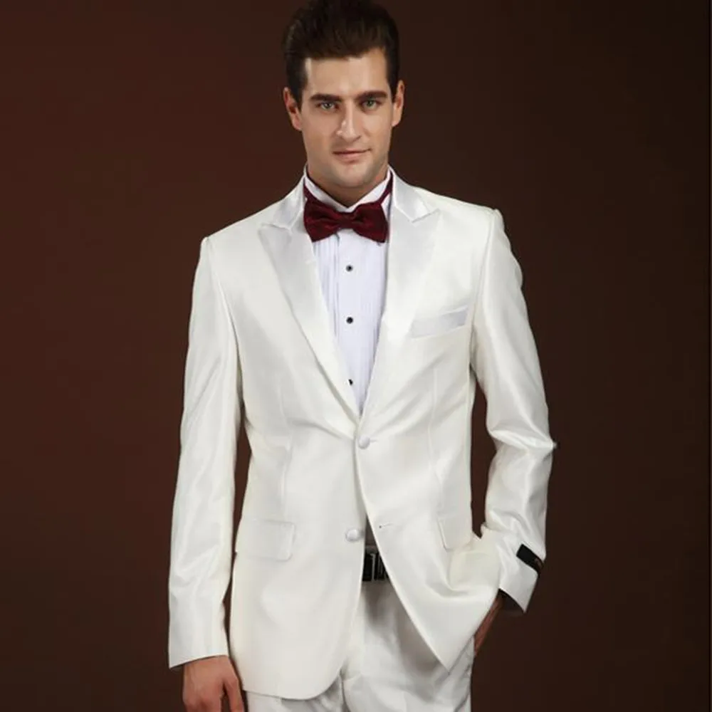 Новые модные костюмы на двух пуговицах жениха темные Смокинги Серый Черный Белый Лучший мужской костюм свадебные костюмы жениха куртка+ брюки