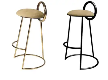 Iron bar bar chair Nordic front desk high table stool tea shop coffee shop chair Korea bar table chair national music museum chair western musical instrument stool free shipping villa garden coffee table desk retail wholesale