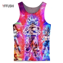 YFFUSHI, лидер продаж, мужские 3D майки, модные, серия Dragon Ball, яркие, с мультяшным персонажем, 3d принт, мужские летние крутые майки