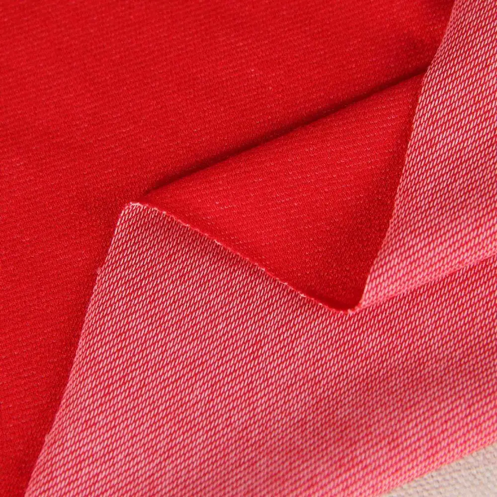 red stretch denim fabric