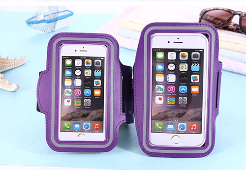 SRLEEKING водонепроницаемый PU спортивный нарукавный спортивный чехол держатель для телефона чехол для iPhone 4 5 6 7 8 plus X спортивный чехол для тренировки сумка - Цвет: Фиолетовый