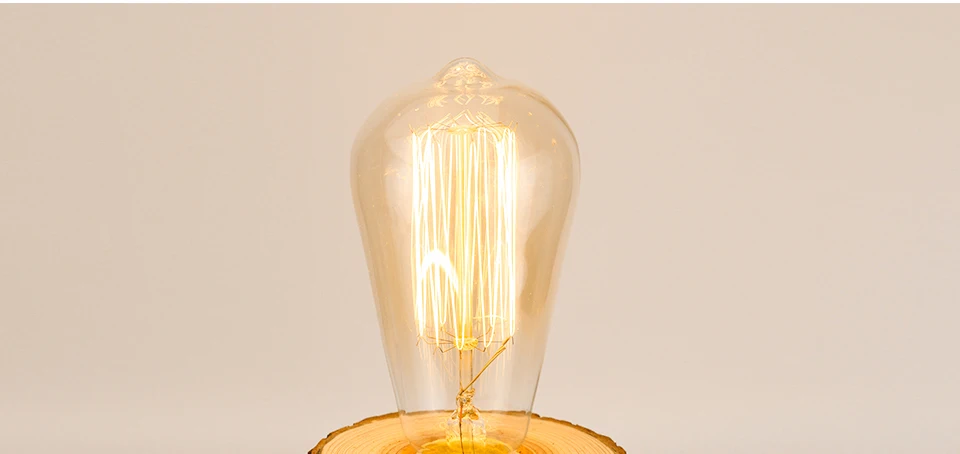 Lâmpada de Mesa Suporte da Lâmpada Luz da Noite Edison Lâmpada Incandescente Cabeceira Café Retro Vintage Diamante Madeira Maciça ue - Eua Plug Ynl E27 20 Luzes e Iluminação