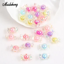 25 шт./пакет акрил высокого качества яркого бусины Радуга AB Весна Цвет шарик с бусины для изготовления ювелирных изделий Рукоделие "сделай сам": Цепочки и ожерелья ремесла