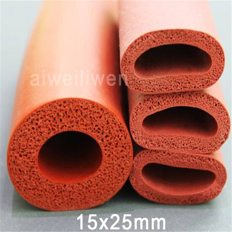 

15x25mm Foam silicone hose Foamed pipe Sponge casing Red foaming silicone tube high temperature resistance tubing