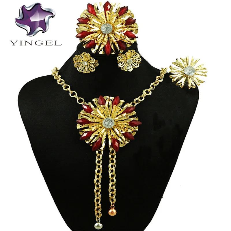 

gold jewelry sets with stone women party necklace dubai jewelry sets indian design jewelry earings fashion jewelry