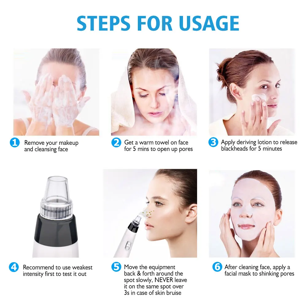 Sucção a Vácuo Cuidados com a Pele Poro Cravo Removedor Acne Peeling Esfoliante Rosto Limpador Beleza Lâmpada Máquina Dropshipping 15 Beleza e saúde