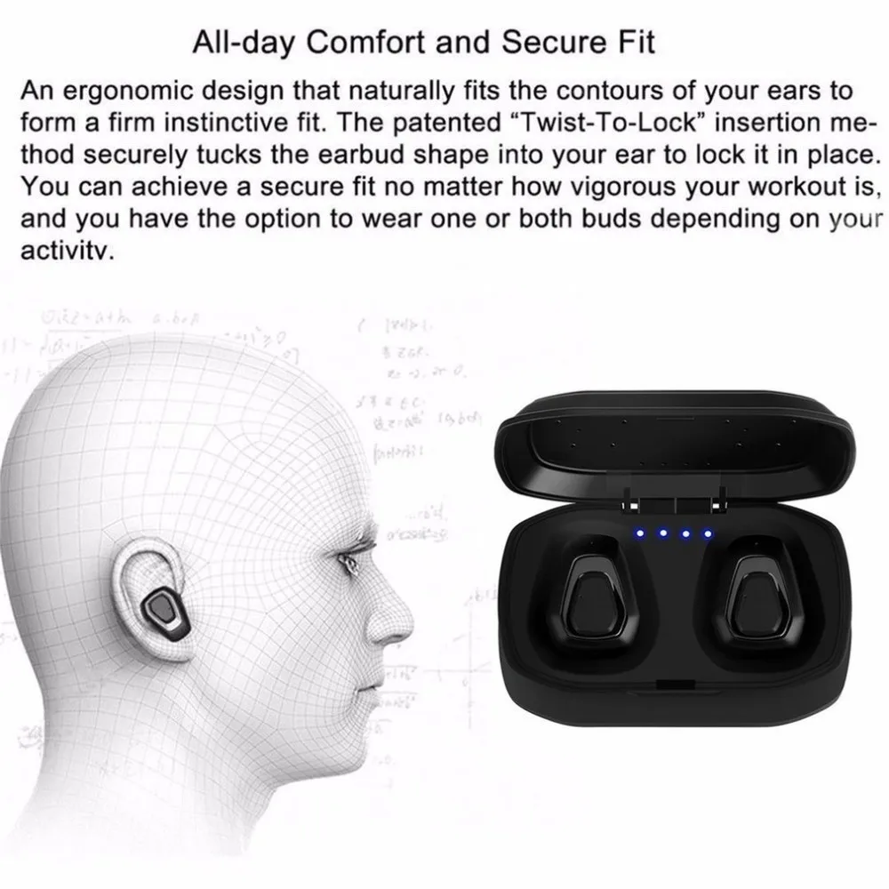 Мини Размер Беспроводной Bluetooth спортивные наушники HiFi наушники-вкладыши стерео наушники для прогулок либо занятий бегом и наушники для Xiaomi, iPhone, планшета