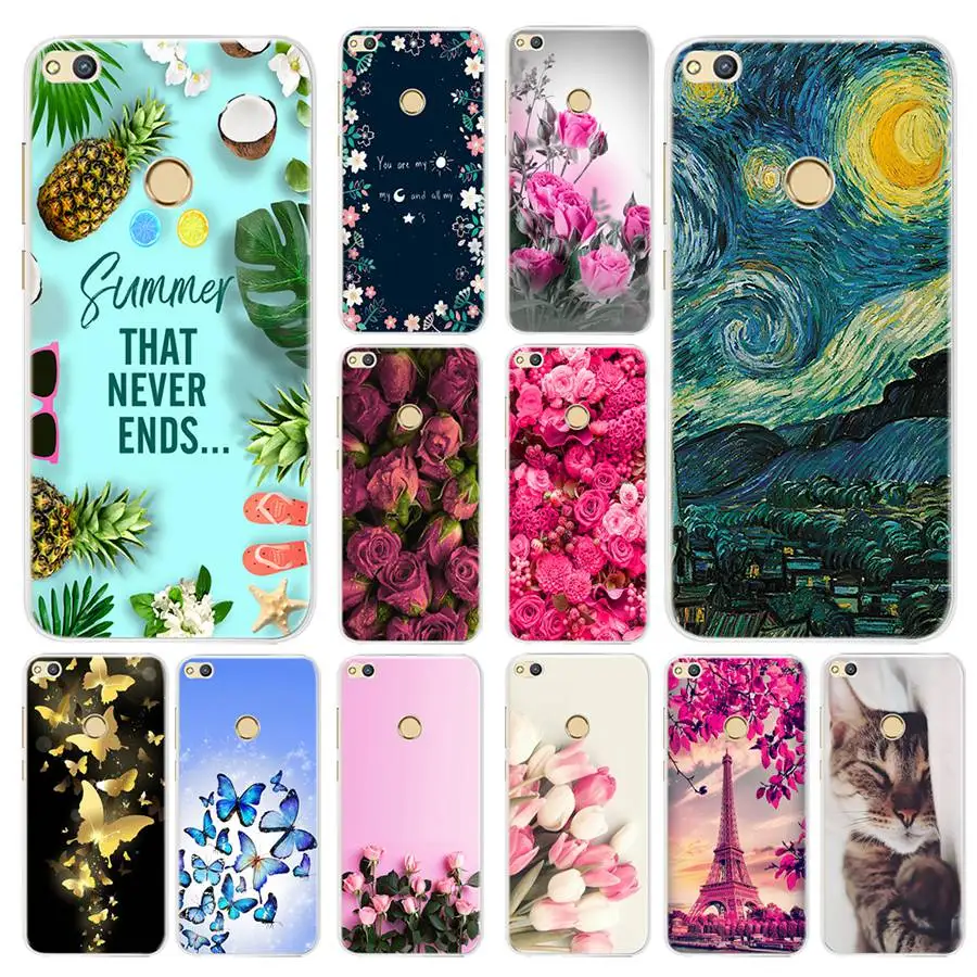 Для Coque силиконовый чехол Huawei P8 Lite 2017 360 кошка из мягкого силикона для телефона