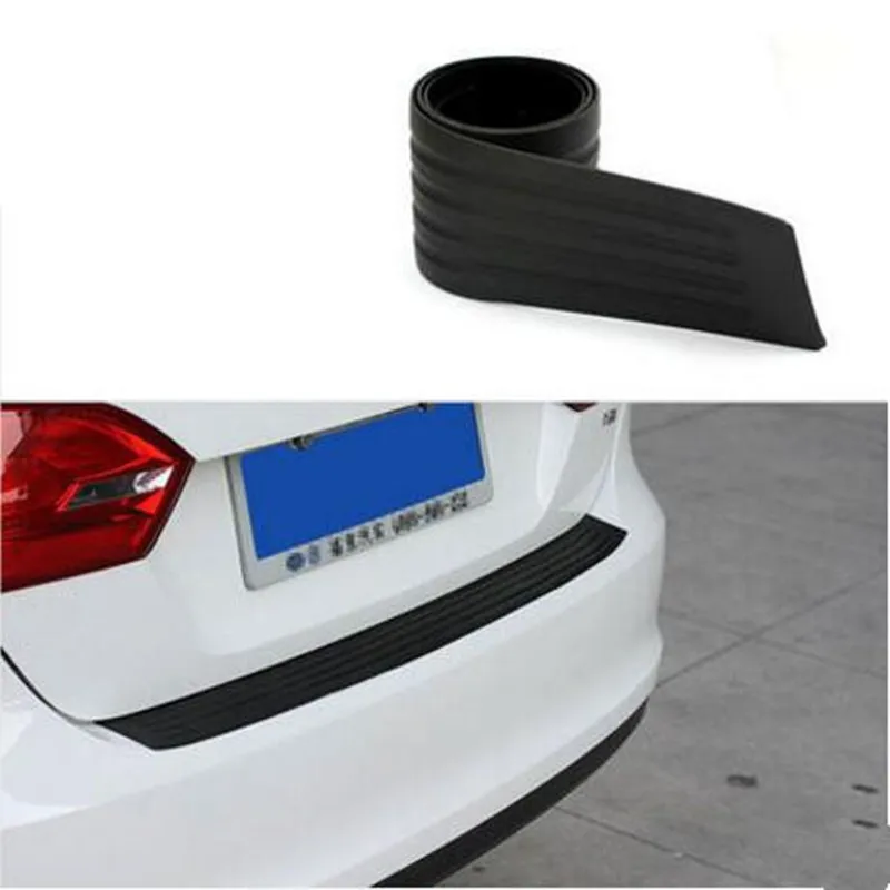 Image 1Set Black Rubber Rear Guard Bumper Protector Trim Covers Sticker Accessories For Audi A3 A4 B8 C5 A5 A6 A7 Q5 Q7 Car Styling