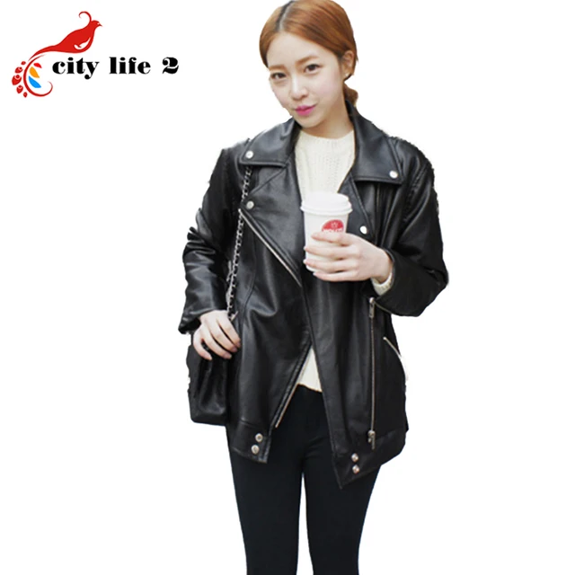 aliexpress com buy womens leather jacket 2016 autumn over size plus size motorcycle jackets